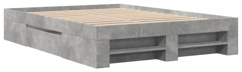 Estrutura de cama 140x190 cm derivados de madeira cinza cimento
