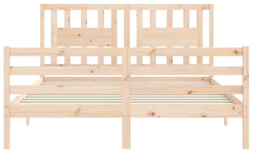 Estrutura de cama com cabeceira 160x200 cm madeira maciça