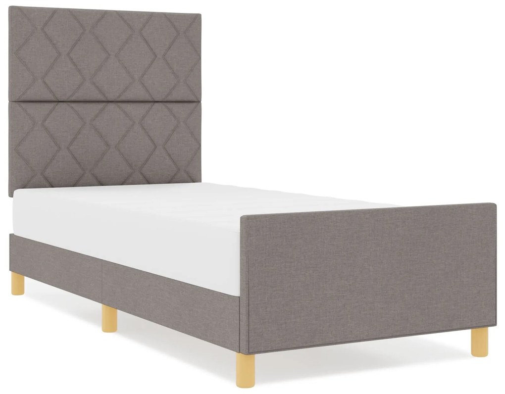 Cama vidaXL em Tecido Taupe - 90x200 cm