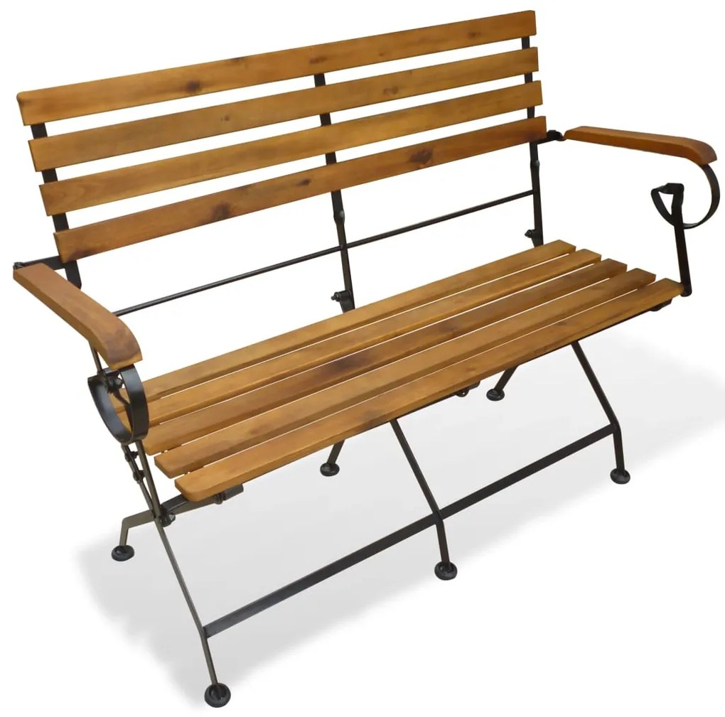 Banco de jardim dobrável 112 cm madeira acácia maciça