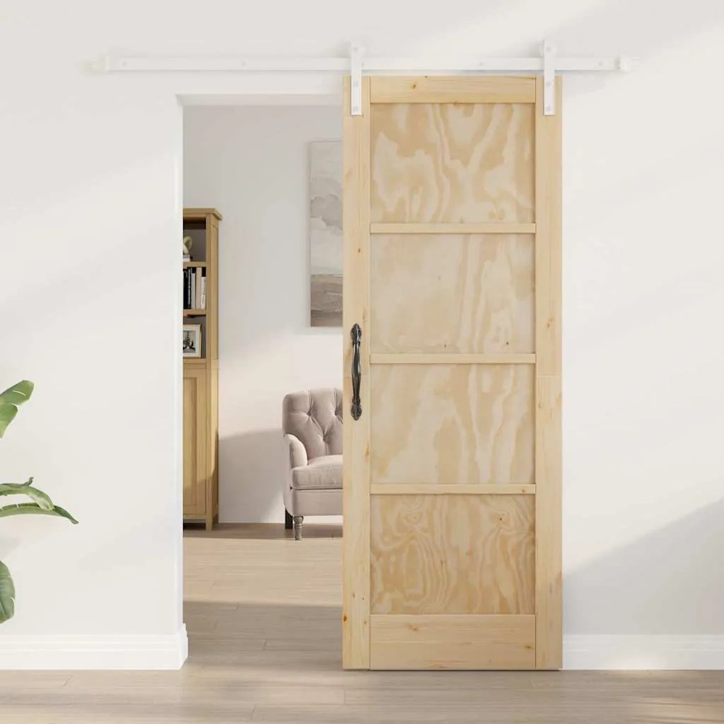 Porta Deslizante vidaXL com Conjunto de Ferragens 73.5x198.5 cm Madeir