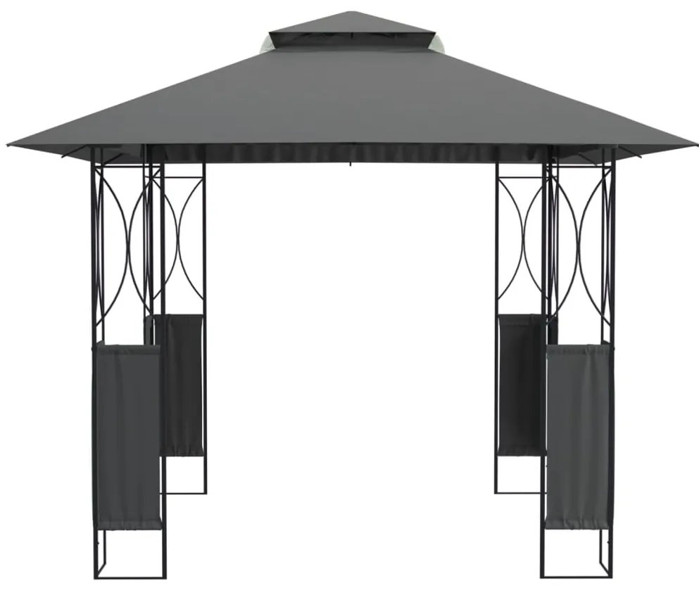 Gazebo com telhado 300x300x270 cm aço antracite