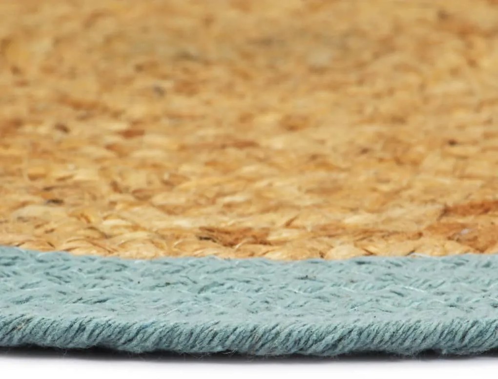 Individuais de mesa 6 pcs juta e algodão 38 cm natural e verde