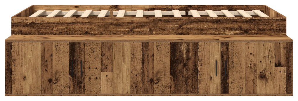 Estrutura Cama Armazenamento Madeira Velha 80x200 cm