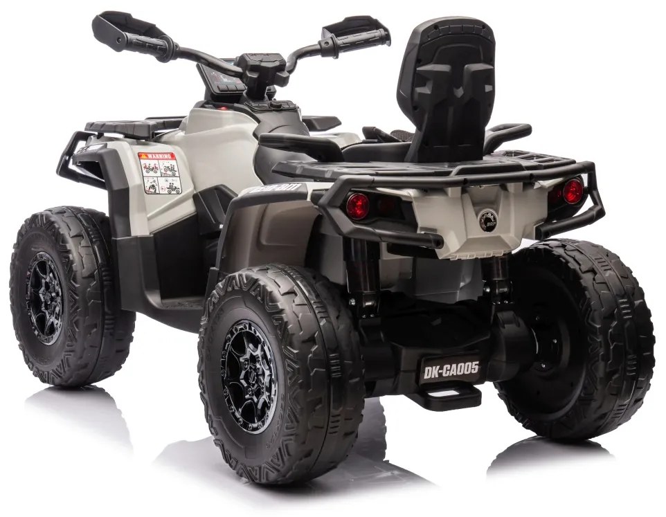 Moto 4 elétrica para crianças 3 a 7 anos* 24V Can Am Outlander 4×4 200W rodas Espuma EVA, assento couro Carga até 50Kg Cinzenta