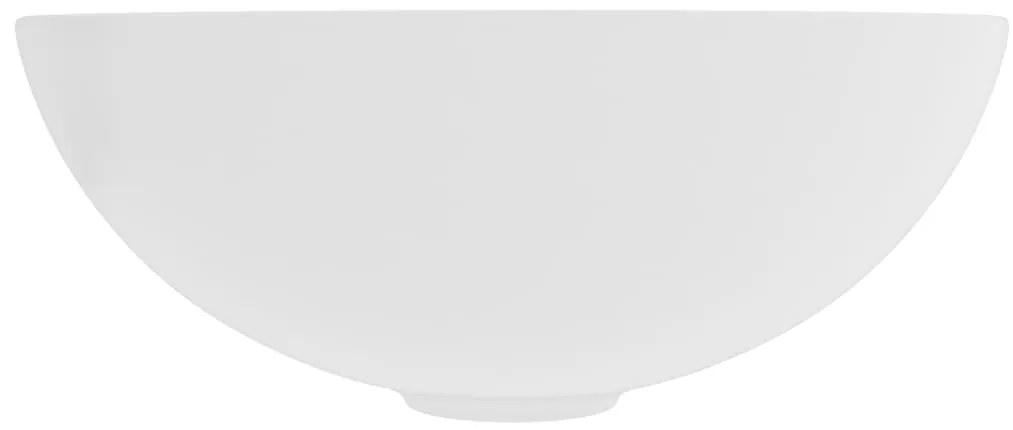 Lavatório de casa de banho redondo cerâmica branco mate