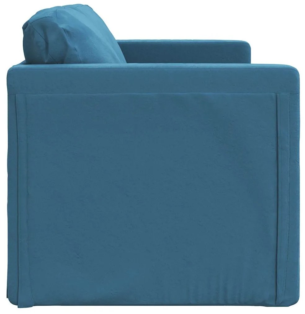 Sofá-cama sem pés 122x204x55 cm veludo azul