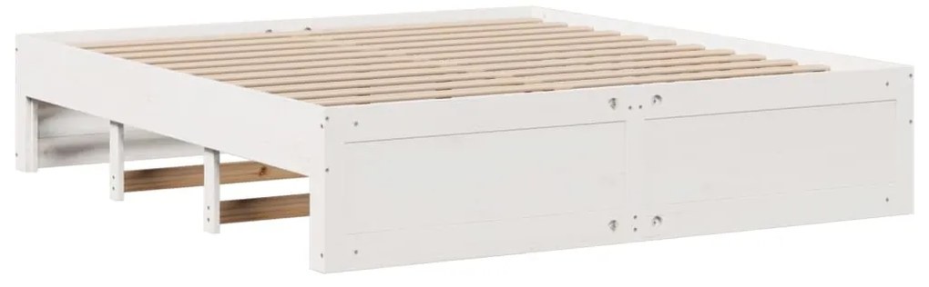 Cama sem colchão com gavetas 180x200 cm pinho maciça branco