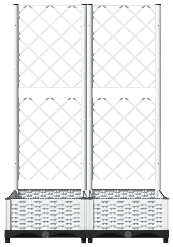 Vaso/floreira de jardim c/ treliça 80x40x121,5 cm PP branco
