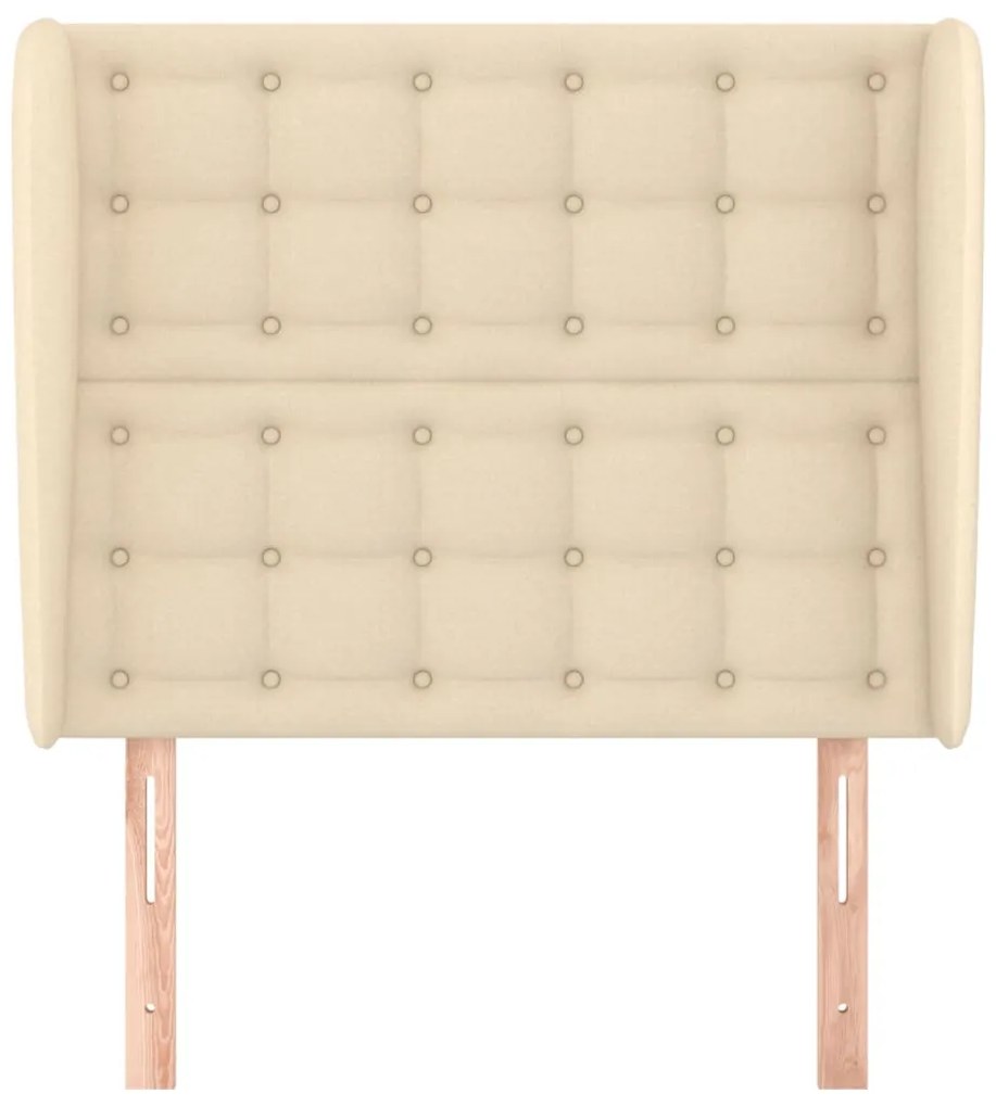 Cabeceira de cama c/ abas tecido 93x23x118/128 cm creme