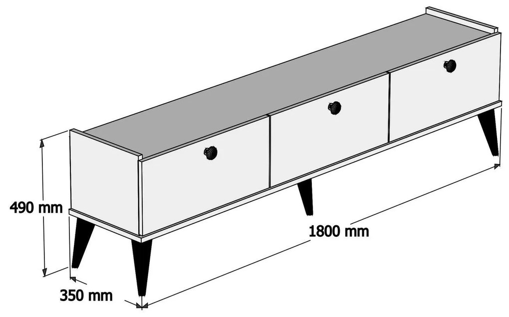 TV Stand Lidya – Nogueira e Mármore – 180x49x35 cm