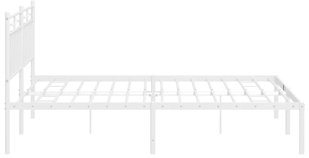 Estrutura de cama com cabeceira 150x200 cm metal branco