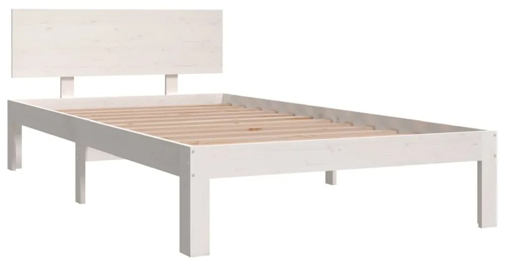 Estrutura de cama 100x200 cm pinho maciço branco