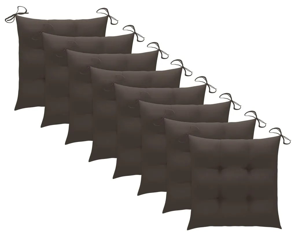 Cadeiras de jardim dobráveis 8 pcs c/ almofadões acácia maciça