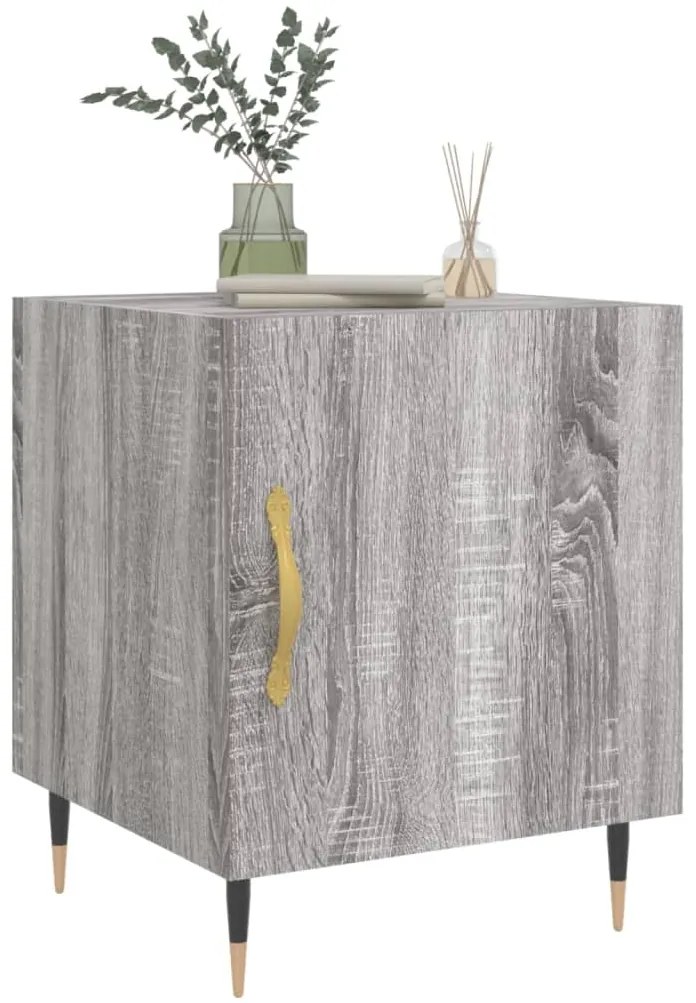 Mesa cabeceira 40x40x50 cm derivados de madeira cinzento sonoma