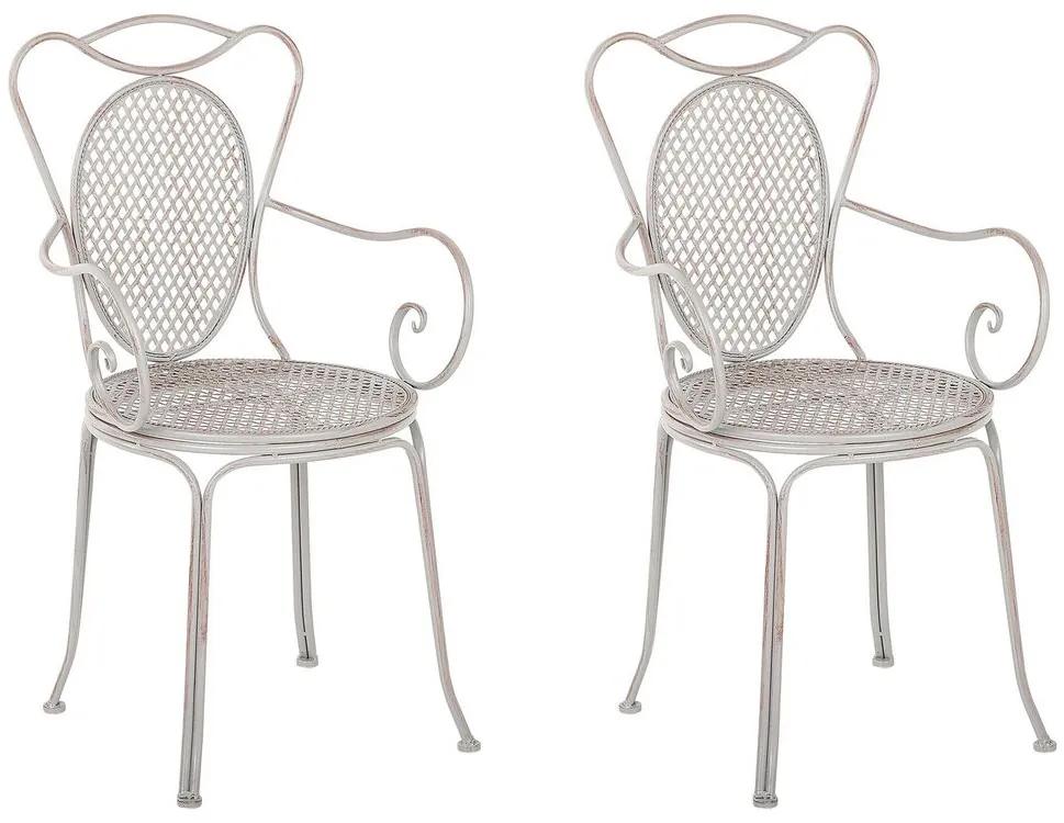 Conjunto de 2 cadeiras de jardim em metal cinzento CILENTO Beliani
