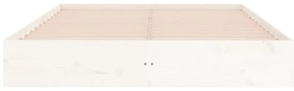 Estrutura de cama 120x200 cm madeira maciça branco
