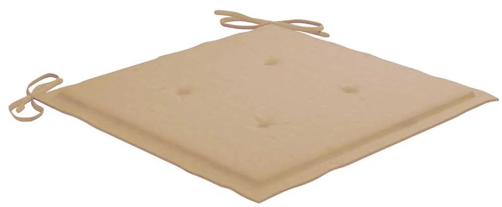 Cadeiras de jardim c/ almofadões 2 pcs teca maciça