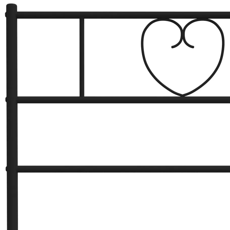 Estrutura de cama com cabeceira 160x200 cm metal preto