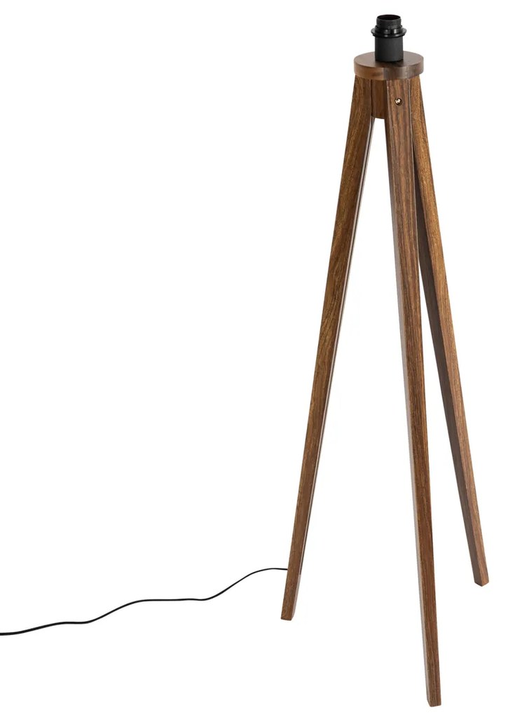 Candeeiro de pé rústico tripé madeira noz - Tripod Classic