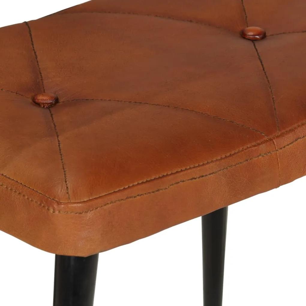 Cadeira de baloiço com apoio de pés couro genuíno cor bronze