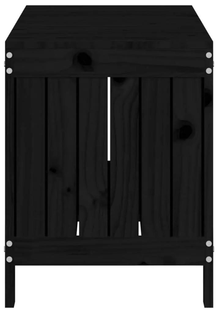 Caixa de arrumação jardim 108x42,5x54 cm pinho maciço preto