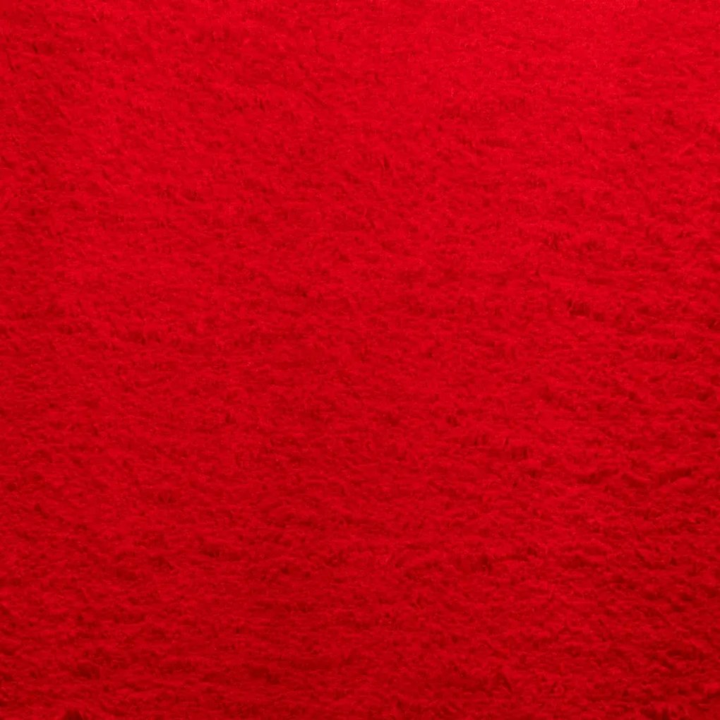 Tapete pelo curto macio e lavável HUARTE 200x280 cm vermelho