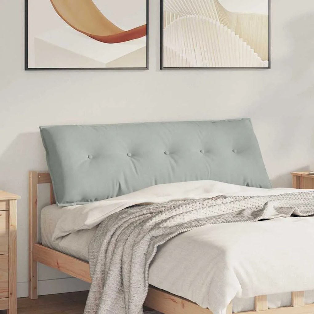 vidaXL Travesseiro para Costas Cinzento-claro 140 x 50 cm