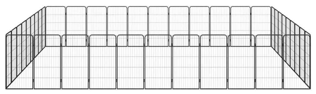 Parque p/ cães c/ 40 painéis 50x100 cm aço revestido a pó preto