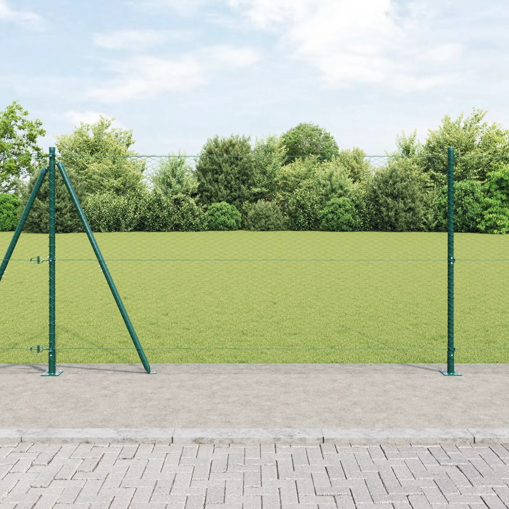 Cerca Hexagonal vidaXL Verde 1.2x100 m Aço
