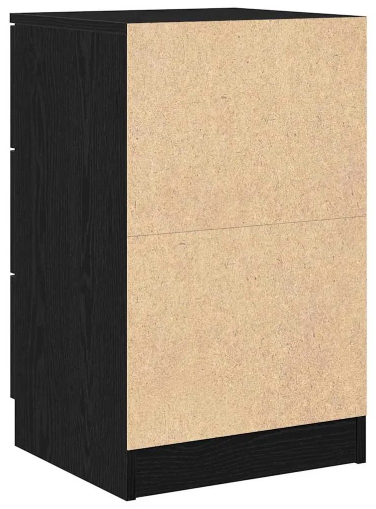 Criado-mudo de Carvalho Preto vidaXL - 40x65x65 cm