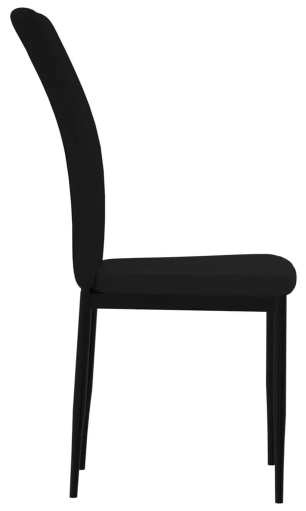 Cadeiras de jantar 4 pcs veludo preto
