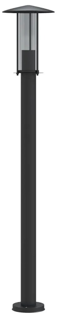 Candeeiro de chão para exterior 3 pcs 100 cm aço inox. preto