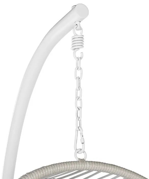 Cadeira suspensa com suporte em rattan branco e cinzento ACRI Beliani