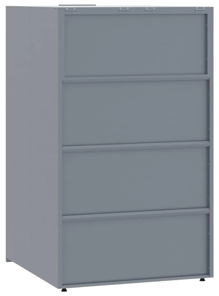 Abrigo para 4 caixotes do lixo 276x79x117 cm aço cinzento