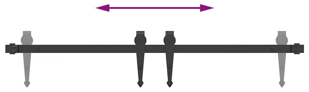 Kit para armário deslizante aço carbono 91 cm