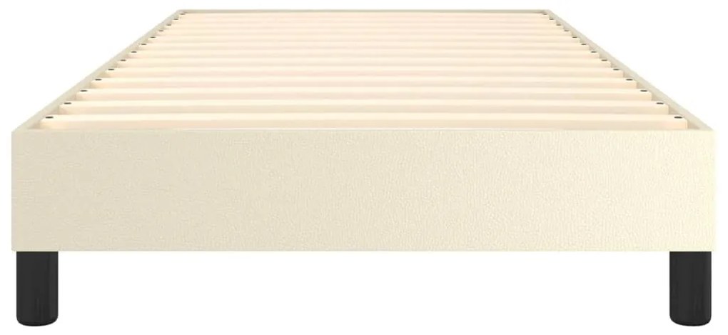 Estrutura de cama 90x200 cm couro artificial cor creme
