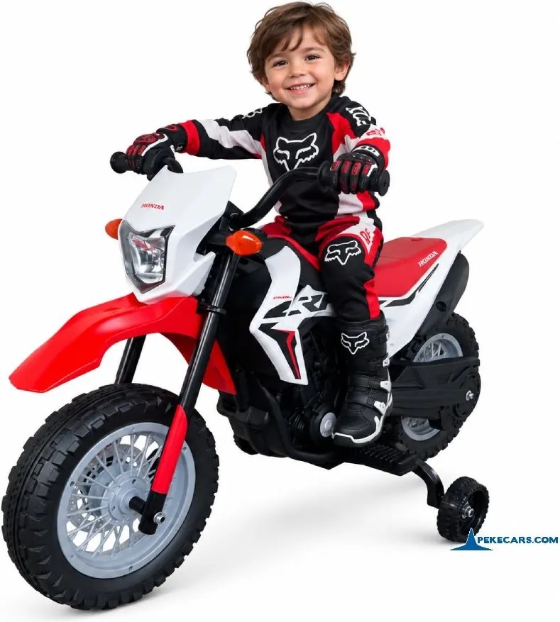 Mota elétrica 12V para crianças 3 a 6 anos Honda CRF250L Branca