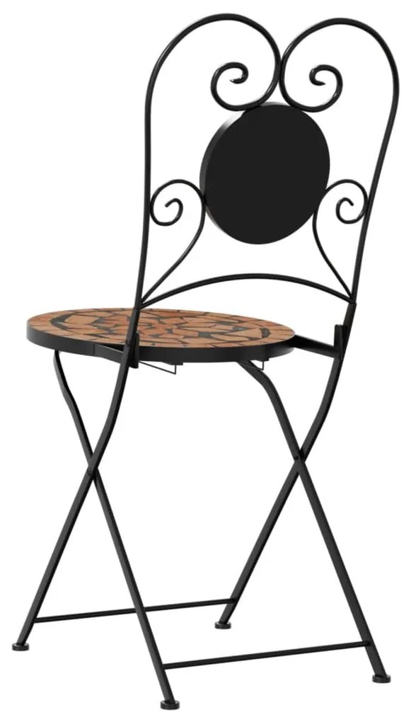 Cadeiras de bistrô dobráveis 2 pcs cerâmica terracotta