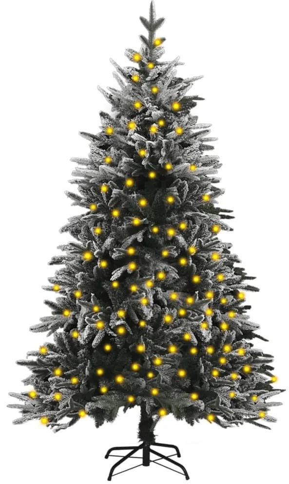 3077784 vidaXL Árvore de Natal artificial com luzes LED e neve PVC e PE 150 cm