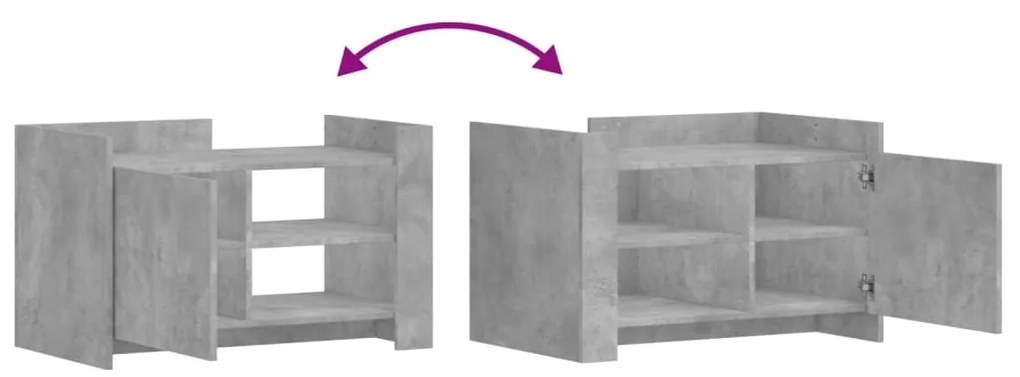 Mesa de centro 80x50x50 cm derivados de madeira cinza cimento