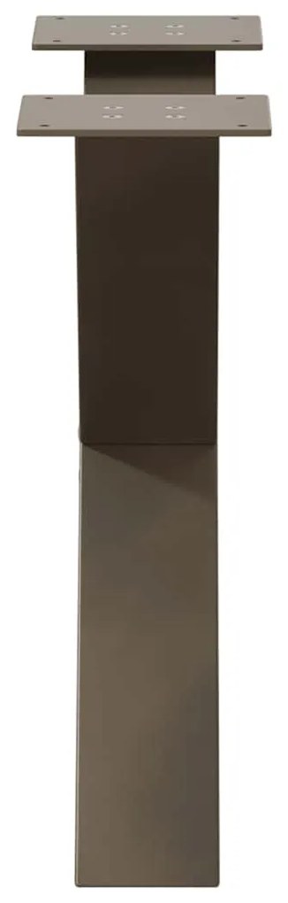Pés para mesa de centro em formato de X, 2 peças, aço natural, 60x (42