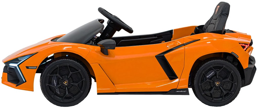Carro elétrico para Crianças Lamborghini Revuelto 12V 4x4 Rodas Espuma EVA, Assento couro ecológico Laranja