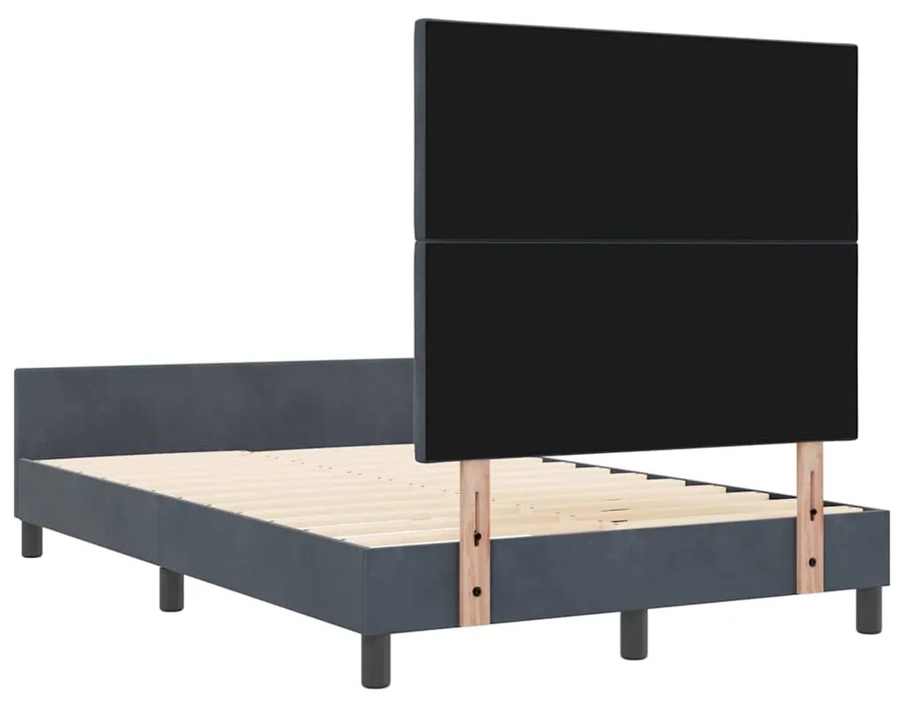 Cama vidaXL Cinza Escuro 120x190 cm Veludo