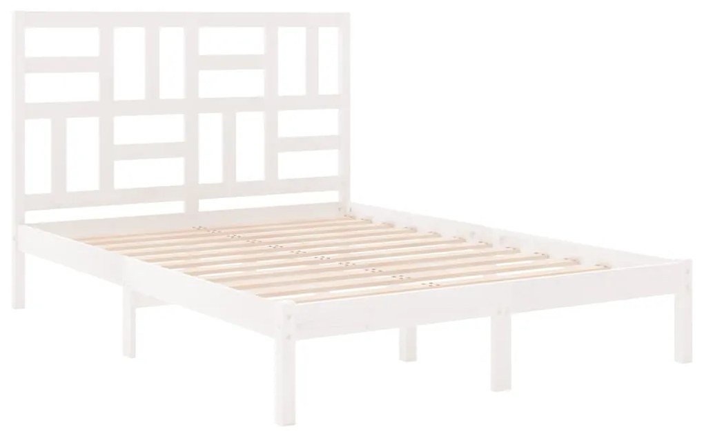 Estrutura de cama 160x200 cm madeira maciça branco