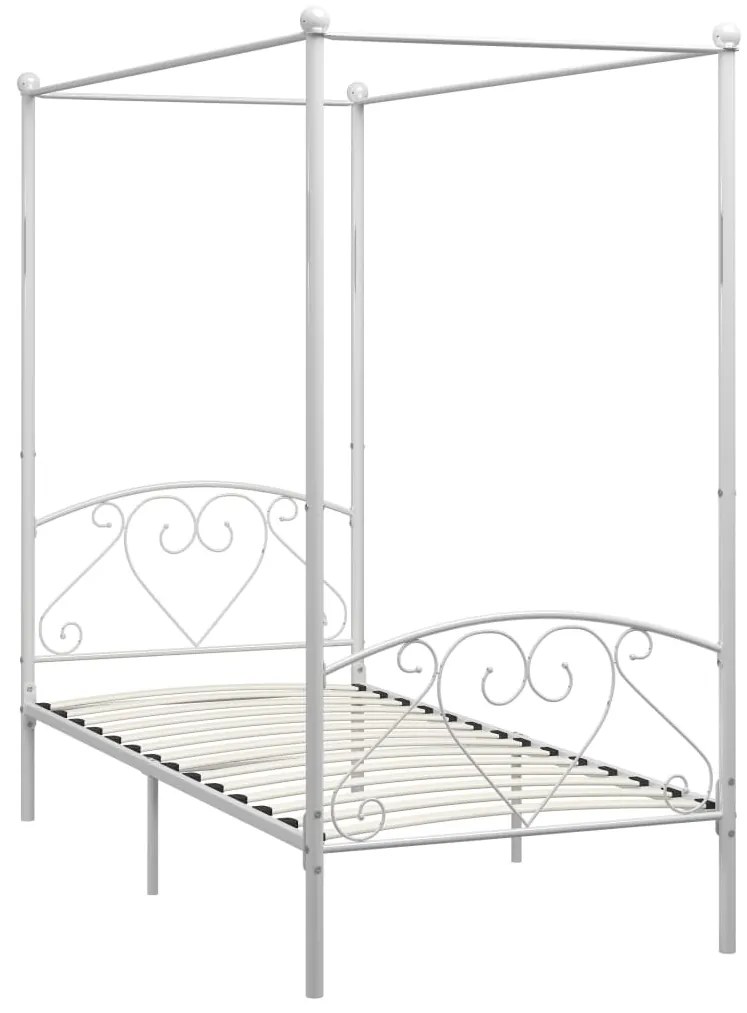 Estrutura de cama com dossel metal 120x200 cm branco