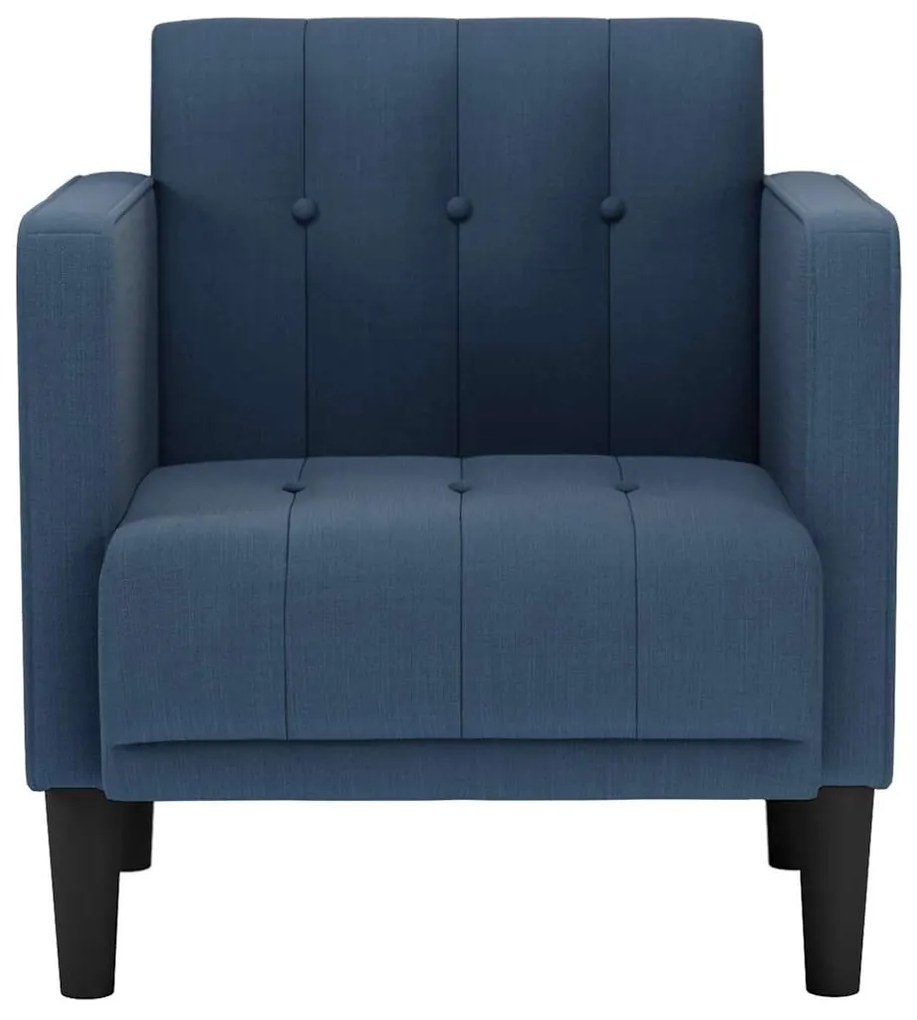 Poltrona com apoio de braços 53 cm tecido azul