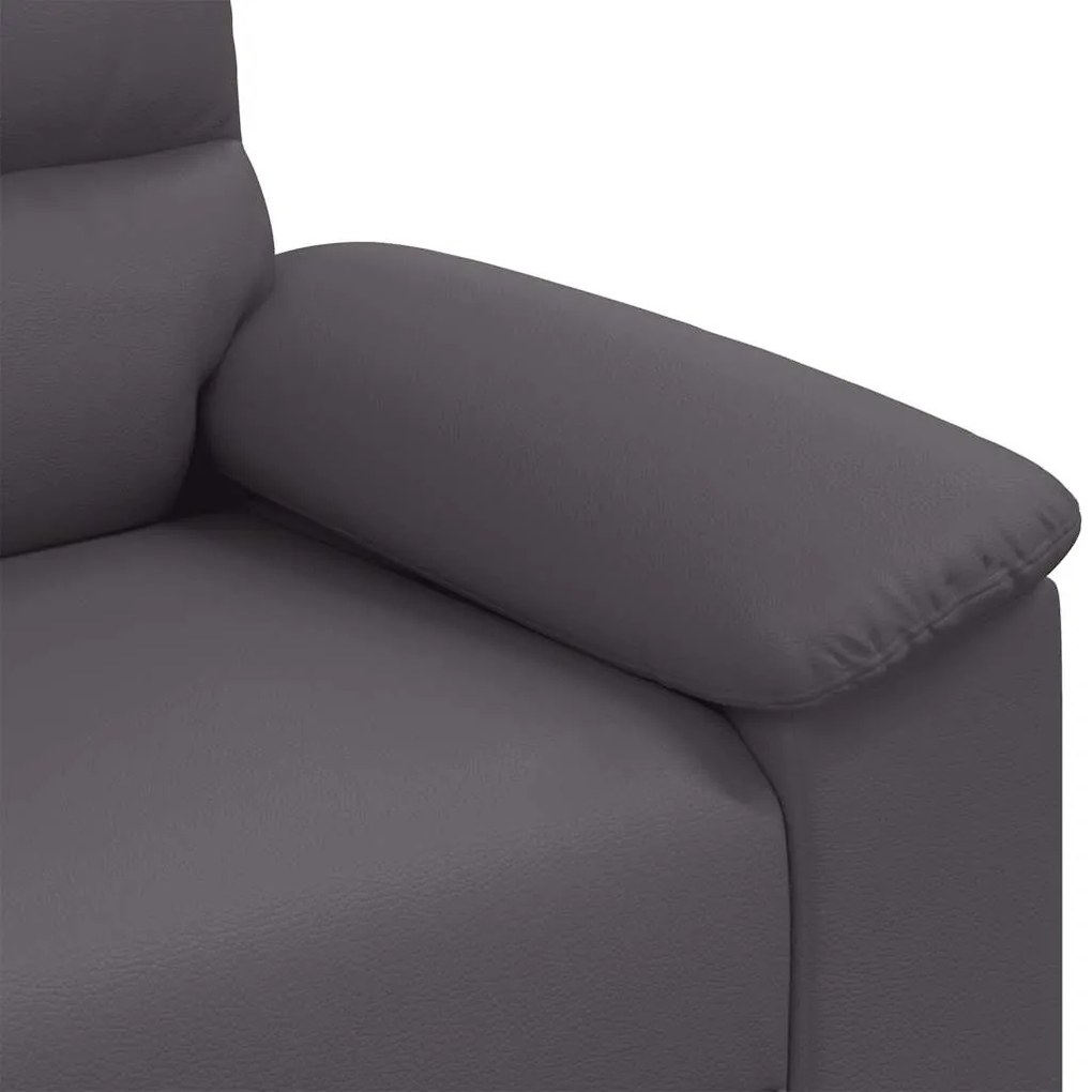 Poltrona 60 cm couro artificial cinzento