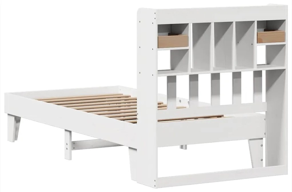 Cama sem colchão 90x190 cm madeira de pinho maciça branco