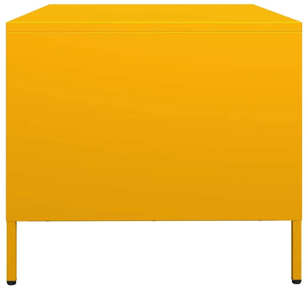 Mesa centro 101,5x50x43,5 cm aço laminado frio amarelo mostarda
